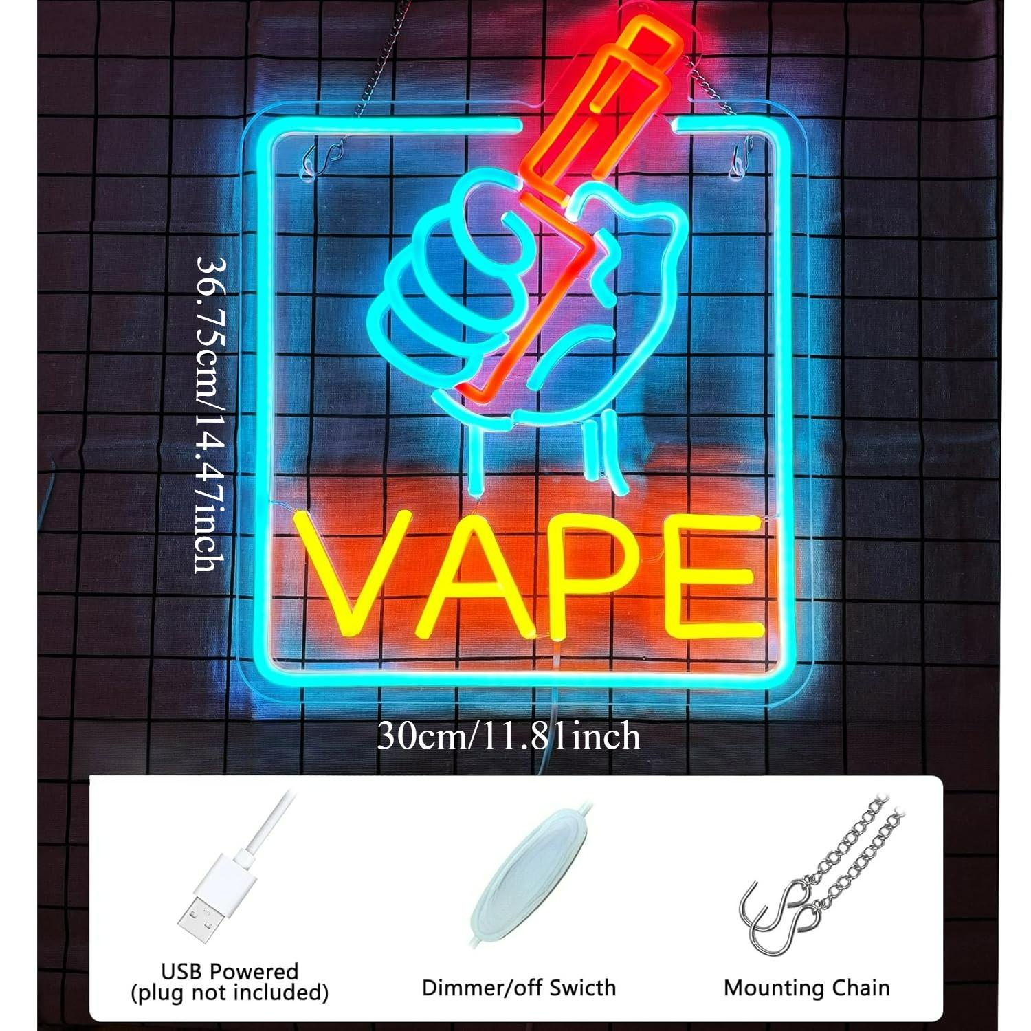 Letrero de neón VAPE con luces - Vaping Store reseña y precio
